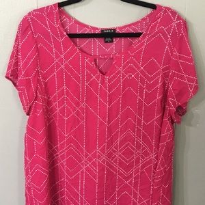 Torrid Pink White Keyhole Lightweight Blouse Sz2